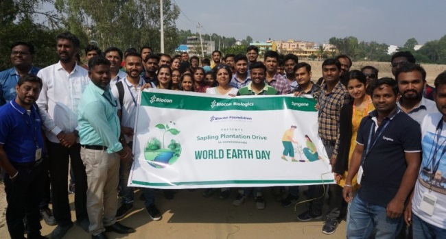 Biocon Foundation celebrates World Earth Day with a tree plantation drive around adopted lake